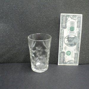 Vintage Anchor Hocking Prescut EAPC Juice Glass Oatmeal Pattern 3 3/4" High